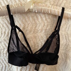 Mesh bralette with matching thong ~ PINK LIPSTICK, S